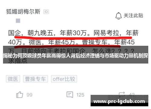 揭秘为何顶级球员年薪高得惊人背后经济逻辑与市场驱动力量机制探